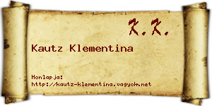 Kautz Klementina névjegykártya